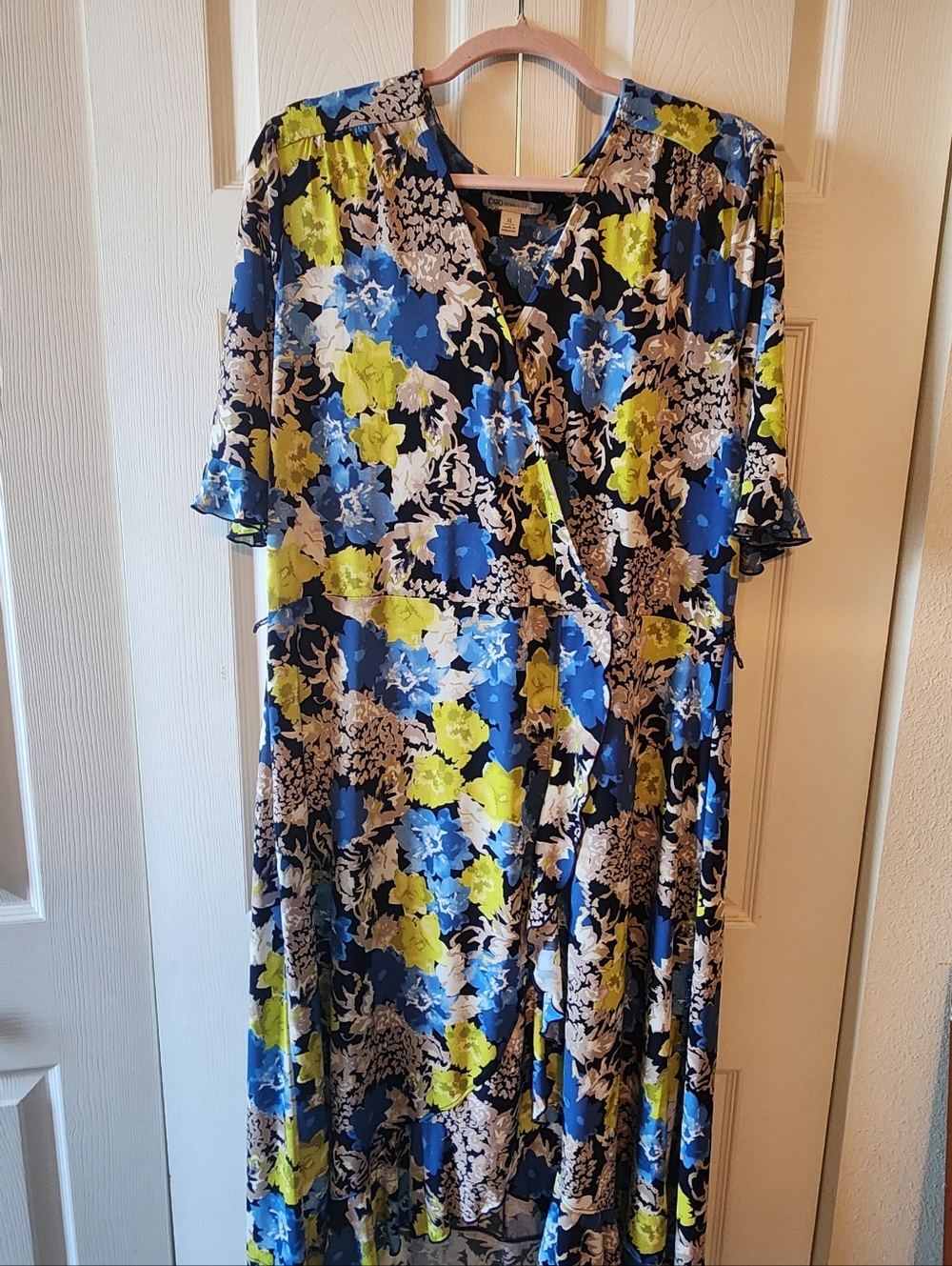 Cato Blue & Yellow Floral Print Dress